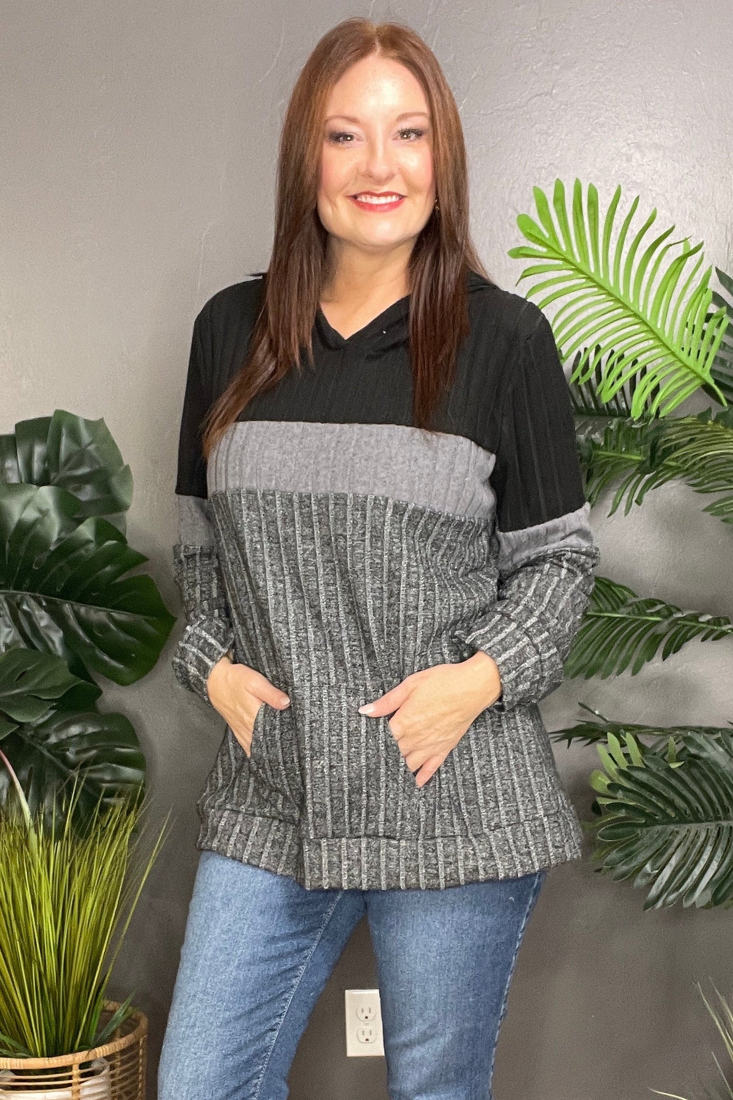 Block The Ordinary Ribbed Knit Hoodie (6 Colors)