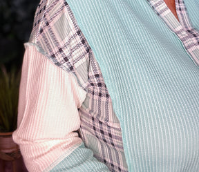 Aruba Dreams Corded Texture Colorblock Top
