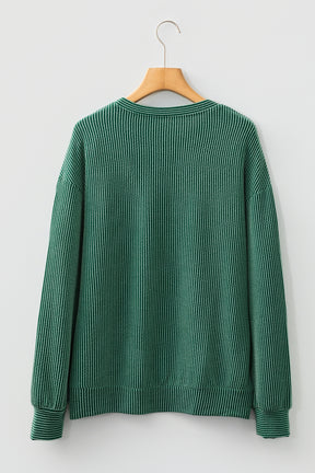 Green Ribbed Merry Top