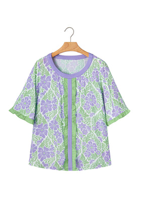 Made You Look Purple Floral Print Top