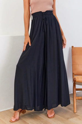 Urban Edge High Waist Wide Leg Black Pants - PNT1794BK