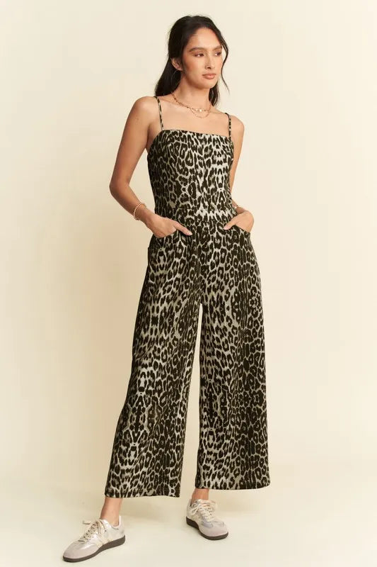 Wild And Chic Spaghetti Straps Wide Leg Jumpsuit - RMP881MO