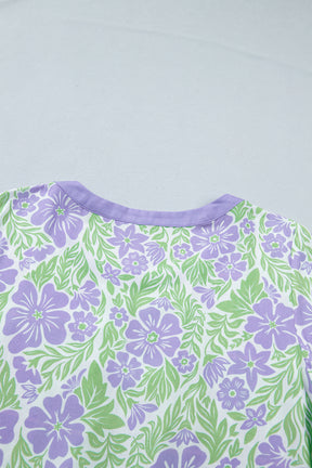 Made You Look Purple Floral Print Top