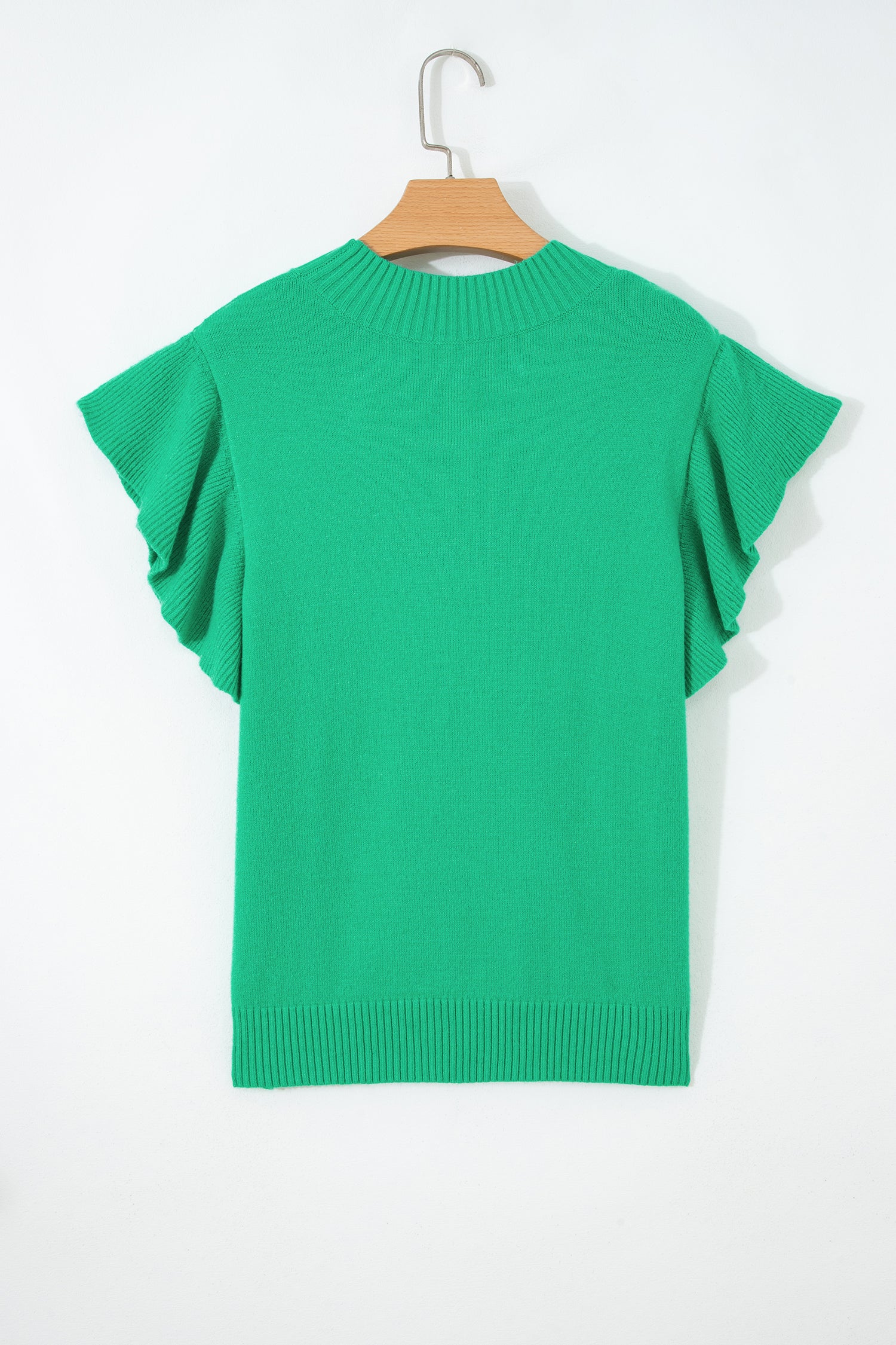 Daily Classic Green Ruffle Sleeve Top