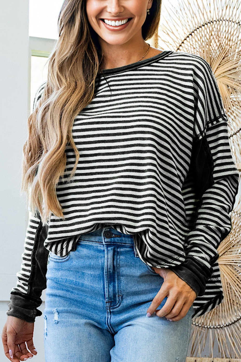 Stay In Line Thermal Stripe Top