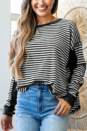 Stay In Line Thermal Stripe Top
