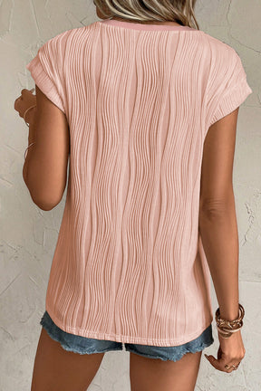 A Simple Life Pink Wavy Textured Top