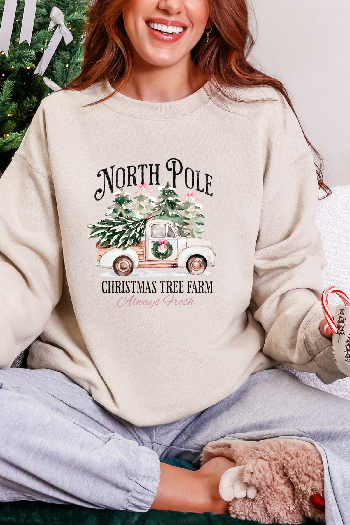 North Pole Tree Farm Graphic Tee and Sweatshirt