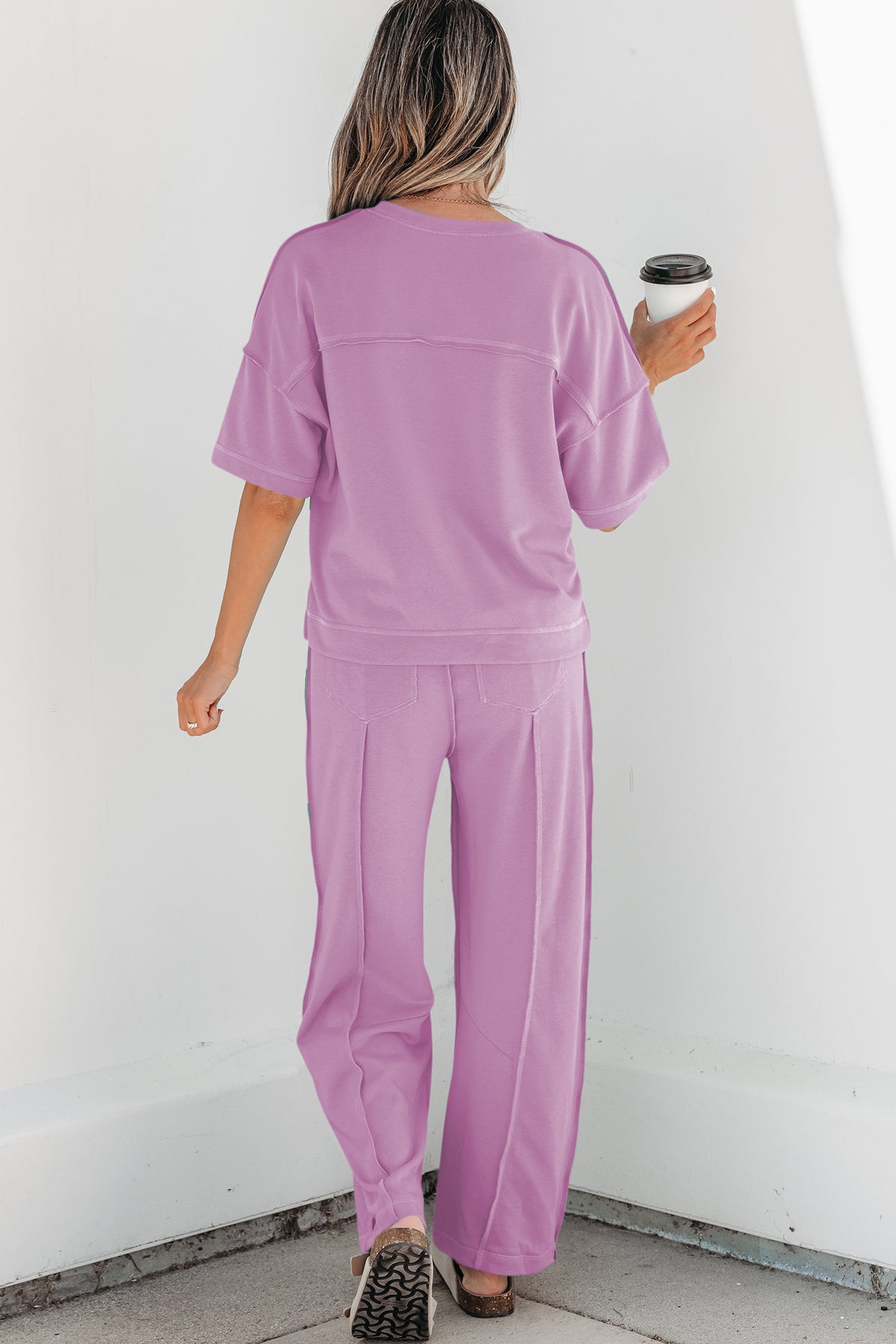 Here For It Orchid Top and Barrel Pant Set