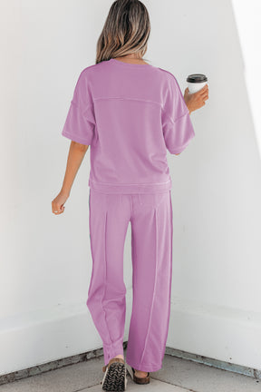 Here For It Orchid Top and Barrel Pant Set