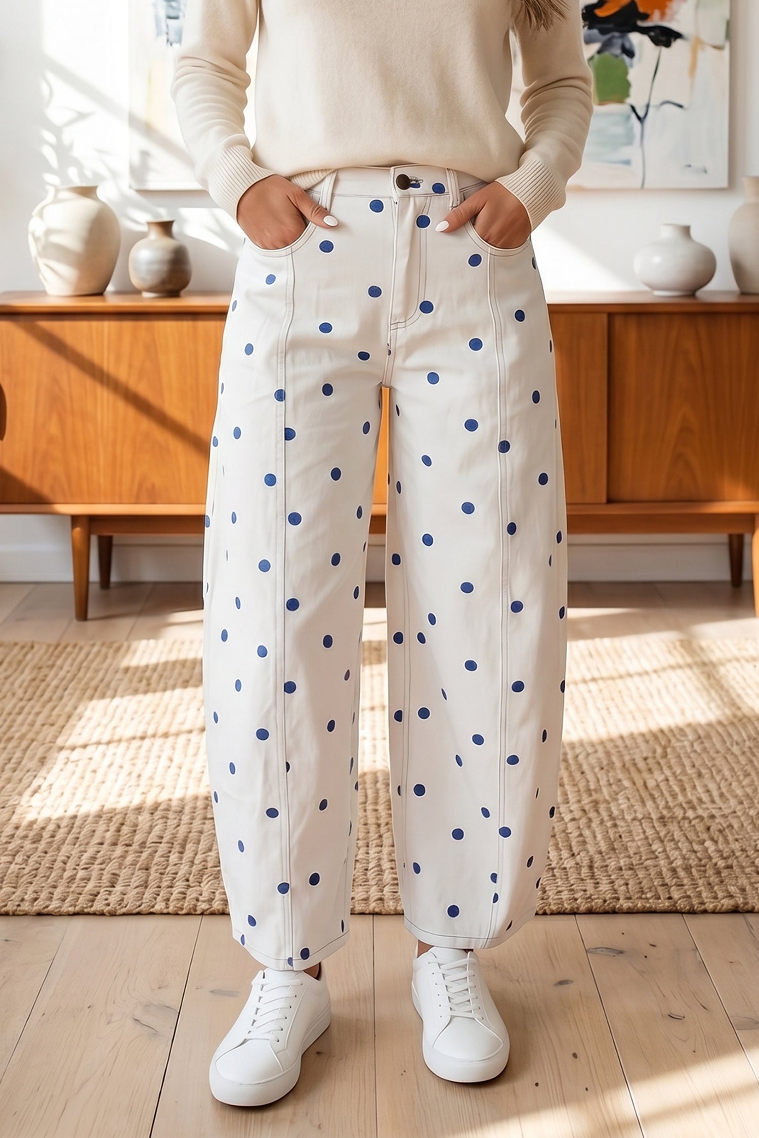 Happy Go Dottie Barrel Jeans (3 Colors)