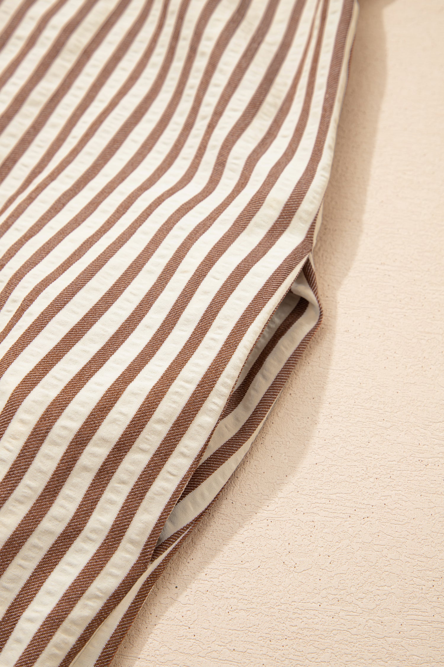 Meet Me Downtown Khaki Stripe Shirt Dress
