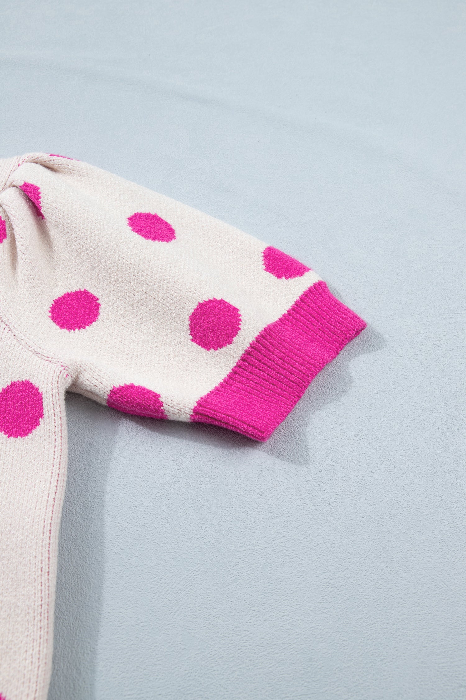 Haute Spot Pink Polka Dot Sweater Top