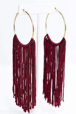 Buy JEWELZ Maroon Color And Gold Plated Earrings | Shoppers Stop
