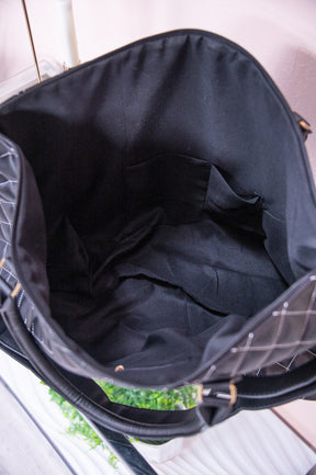 Spread Good Vibes Black Quilted Weekend Bag - BAG1849BK