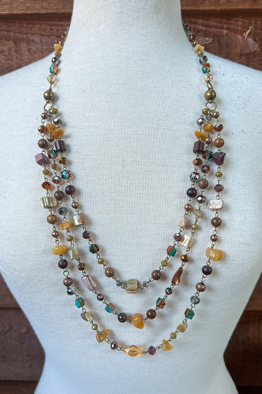 Multi Color Strand Necklace - N008MU