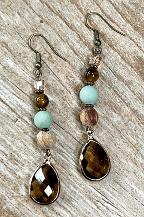 Beaded Dangle Earrings - E004TU