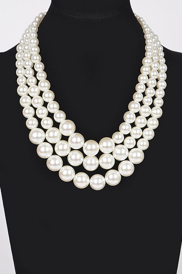 Pearl Multi Layered Necklace - N147PR