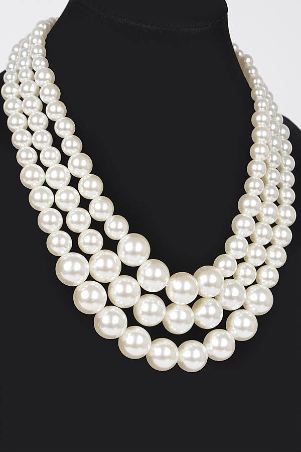 Pearl Multi Layered Necklace - N147PR