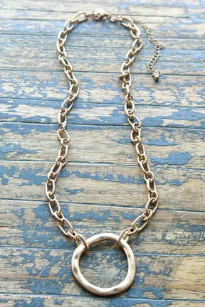 Gold Circle Necklace - N010GO