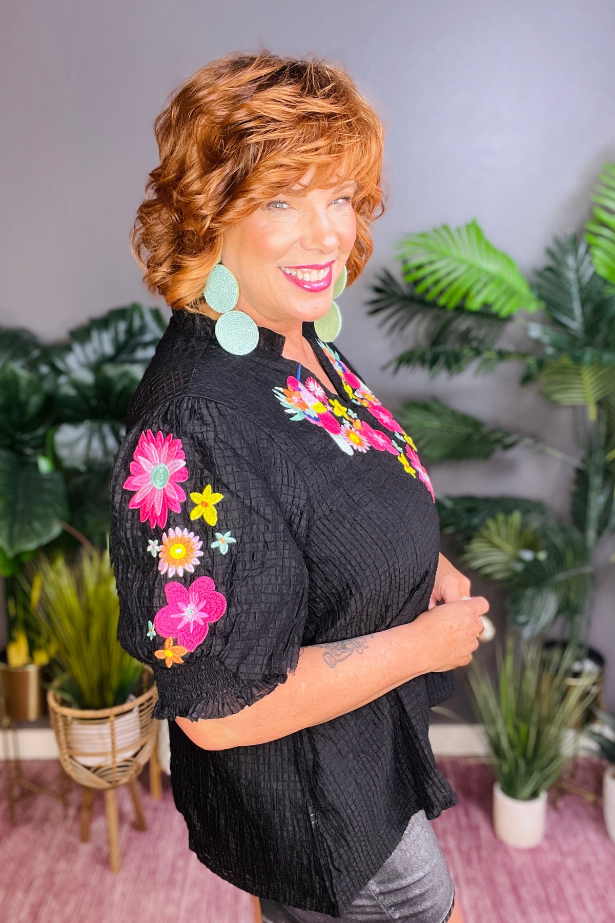 Field Of Flowers Top - S419BK