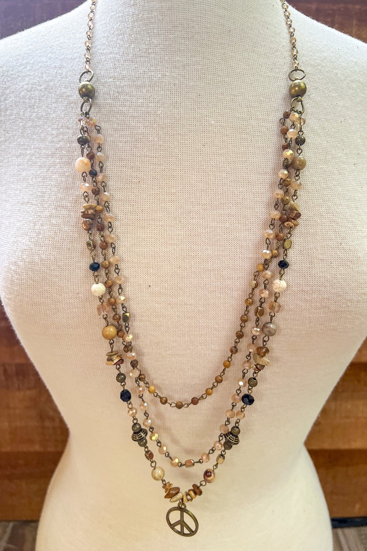 Multi Strand Peace Necklace - N007MU