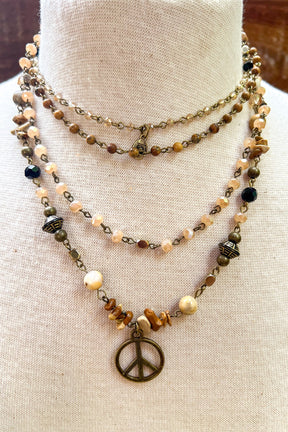 Multi Strand Peace Necklace - N007MU