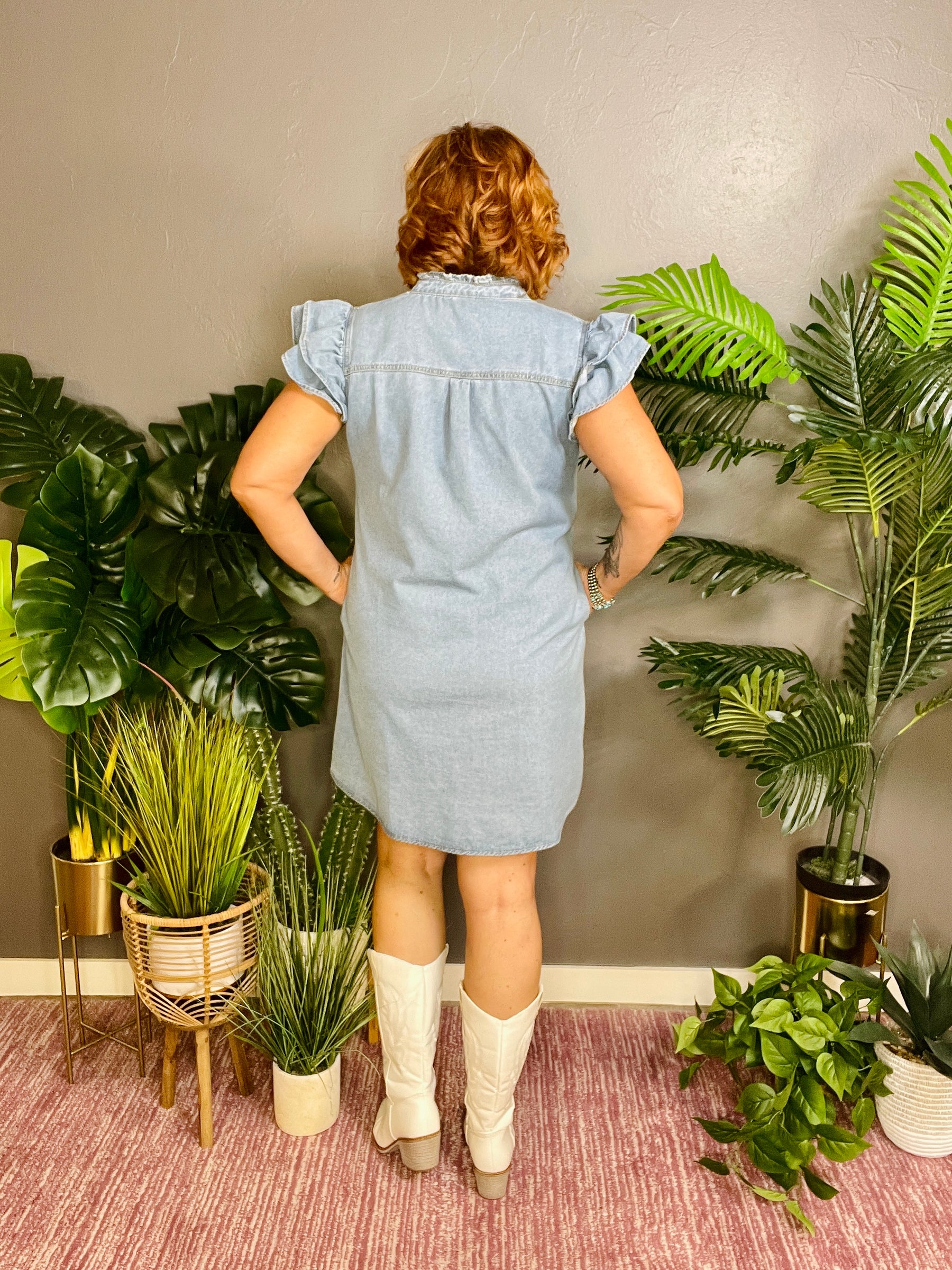 Classic Trendsetter Frilled Ruffle Sleeve Dress