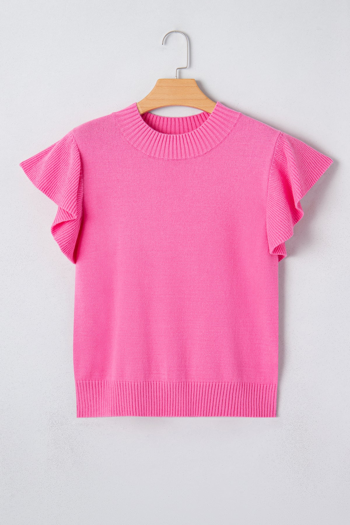 Daily Classic Pink Ruffle Sleeve Top