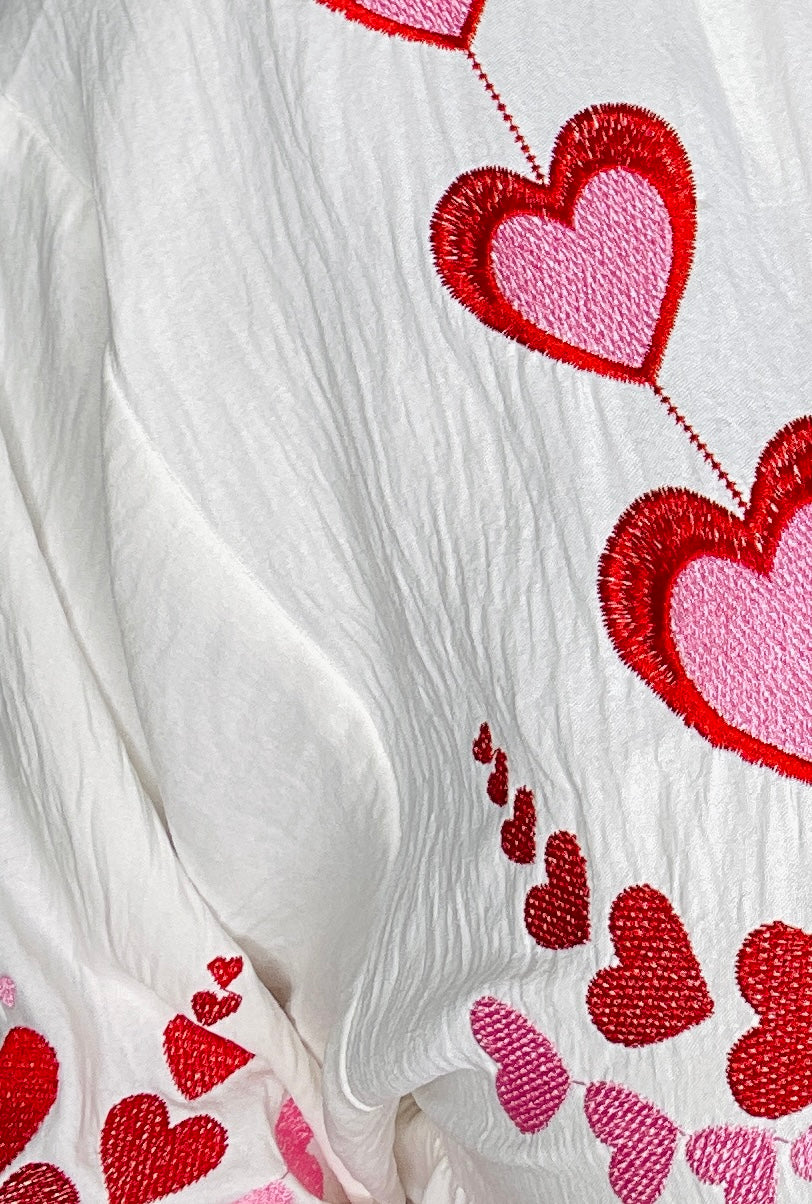 All You Need Is Love White Heart Top - S259WH