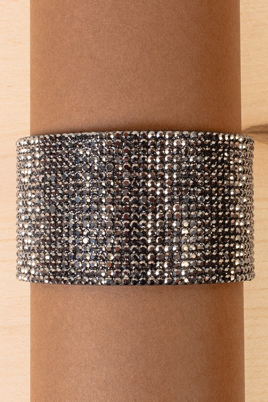 Pewter Rhinestone Cuff Bracelet - B010PW