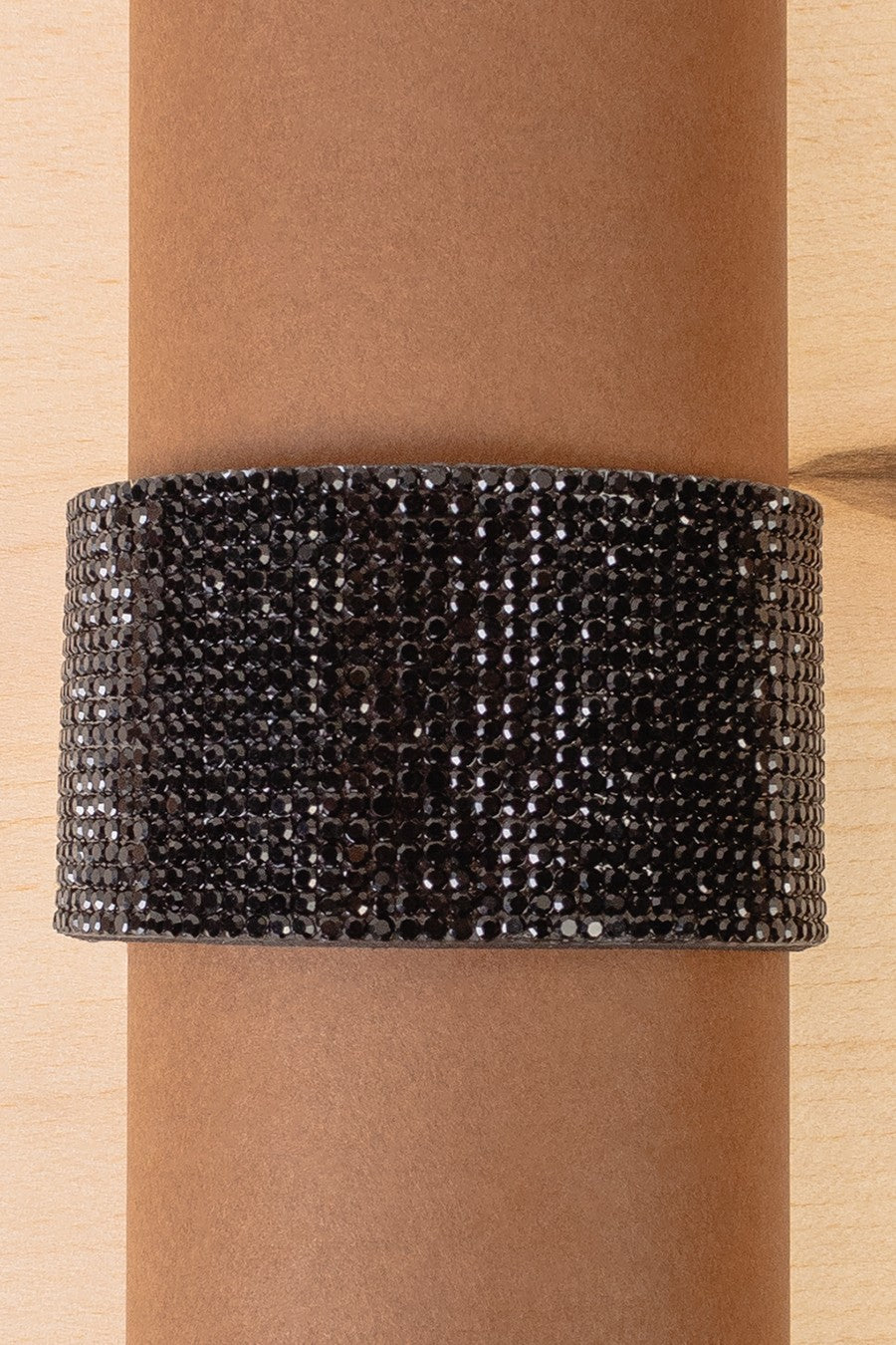 Black Rhinestone Cuff Bracelet - B007BK