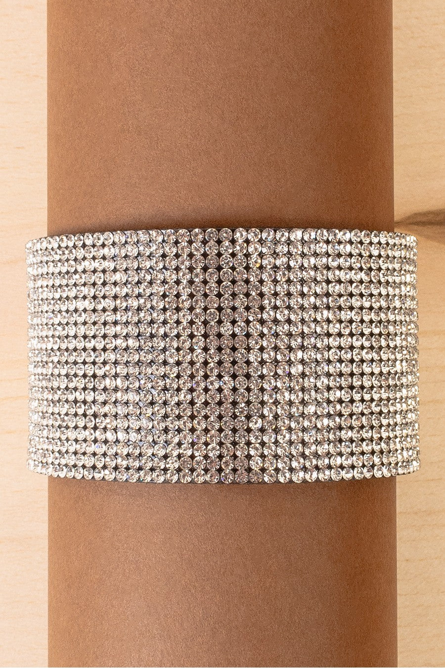 Clear Rhinestone Cuff Bracelet - B009CL