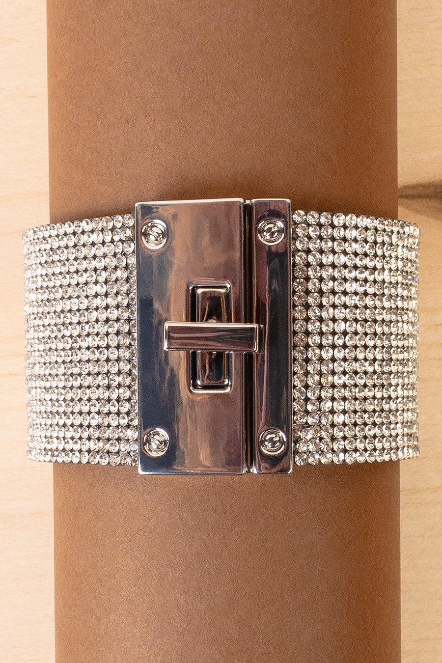 Clear Rhinestone Cuff Bracelet - B009CL