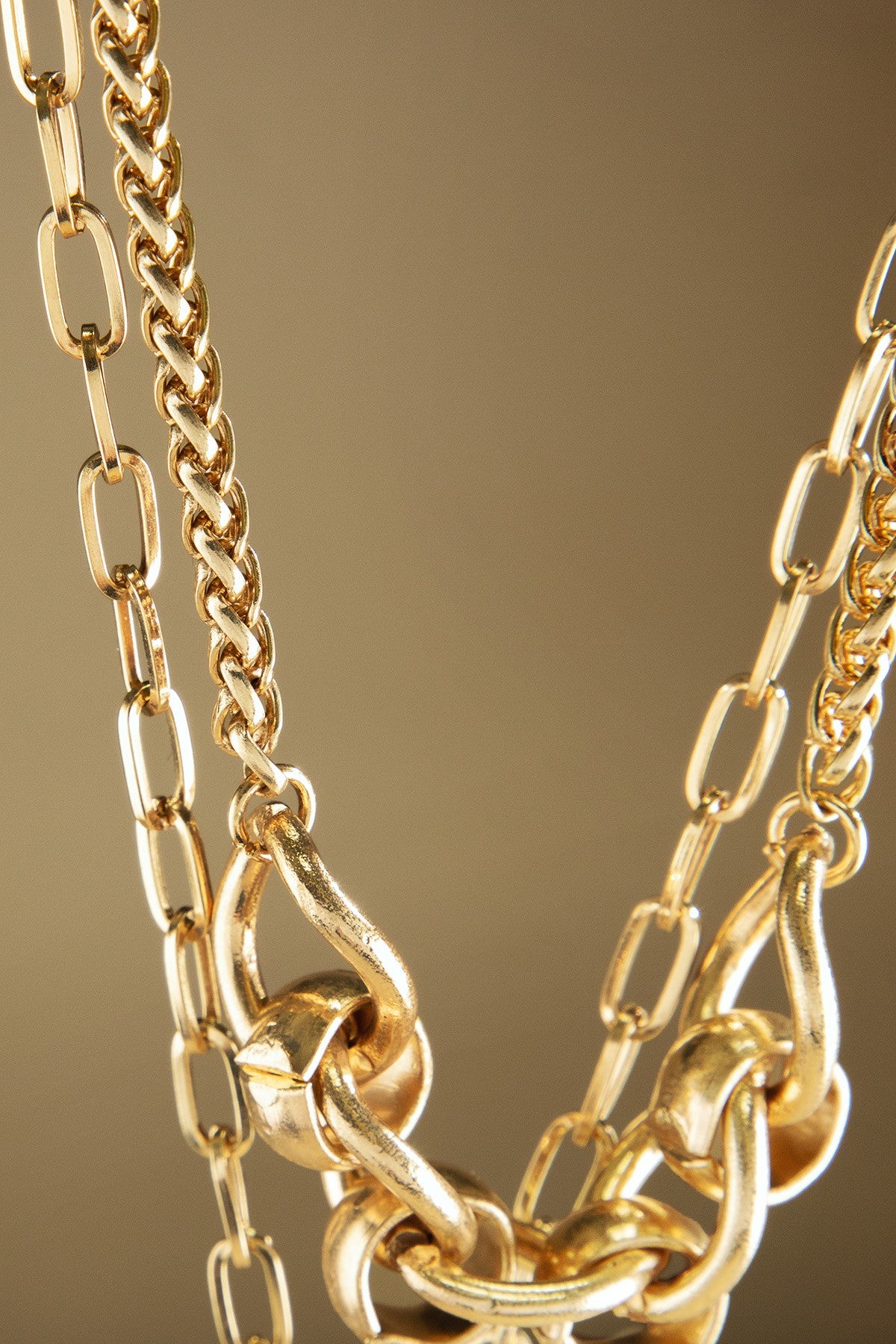 Vintage Gold Y Shaped Chain Tassel Necklace - NEK4417GD