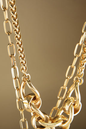 Vintage Gold Y Shaped Chain Tassel Necklace - NEK4417GD