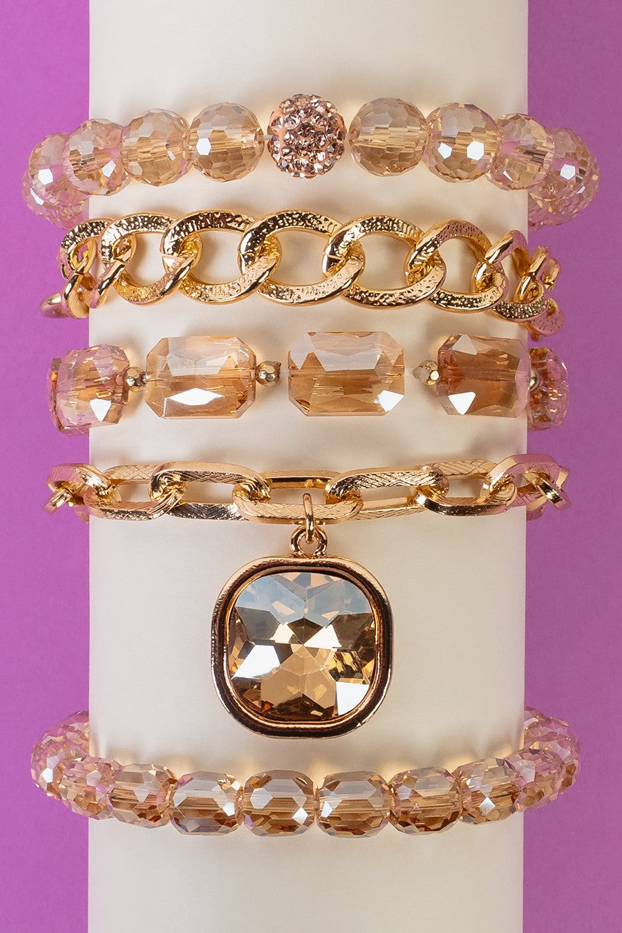 Gold Crystal Stacked Bracelet - B005GO