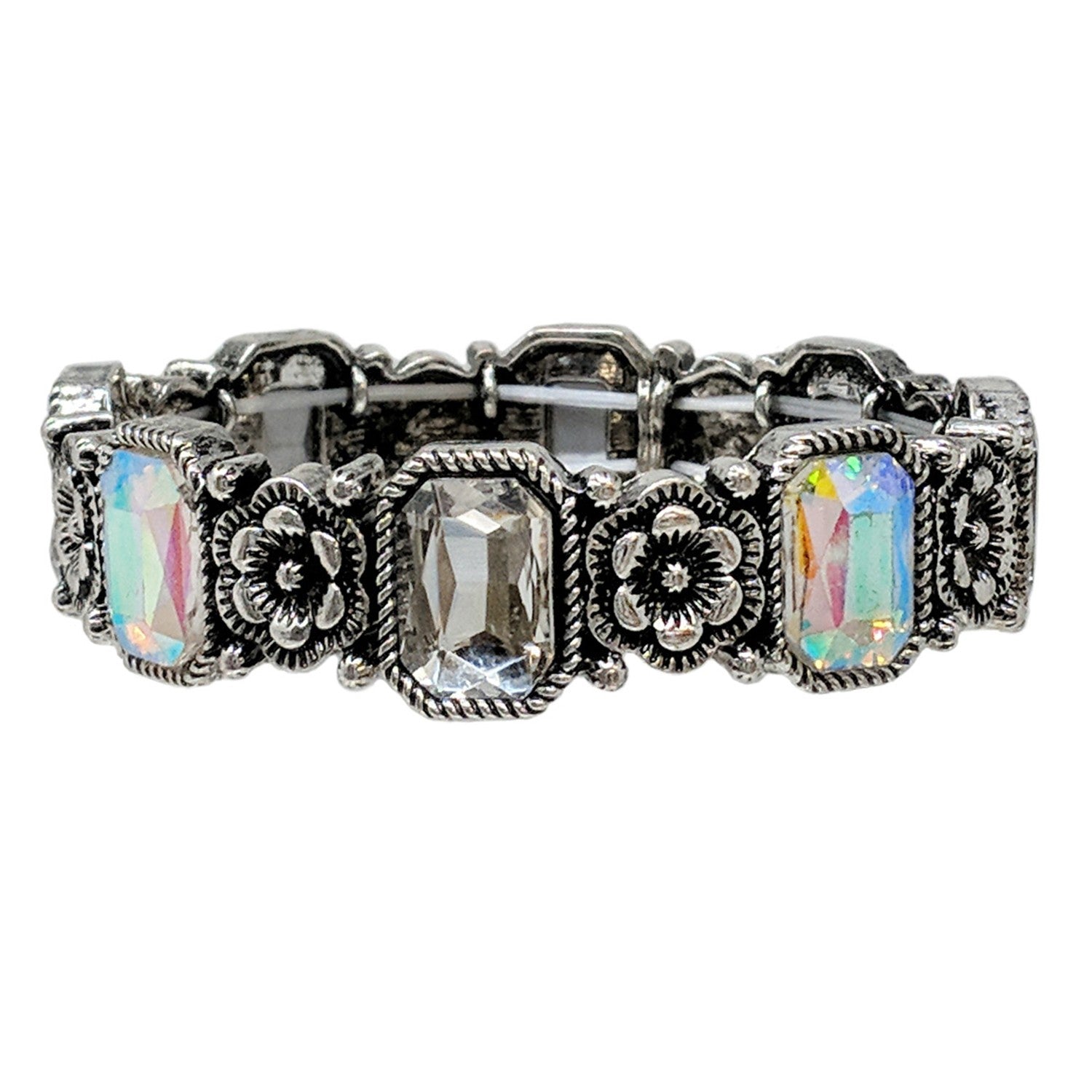 Floral Jeweled Bracelet (3 Colors) - B037