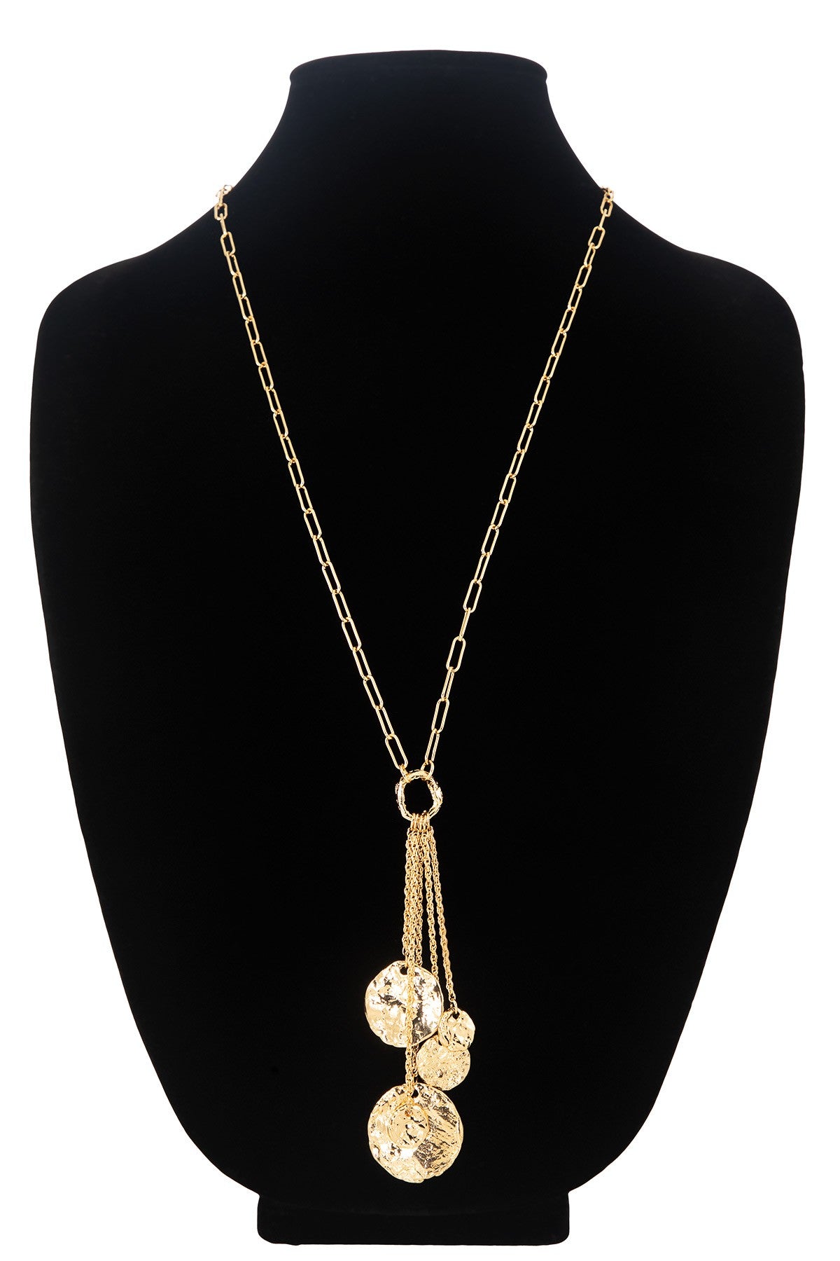 Necklace With Tassel And Metal Accents - N072GO