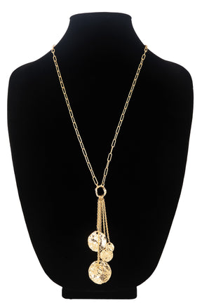 Necklace With Tassel And Metal Accents - N072GO