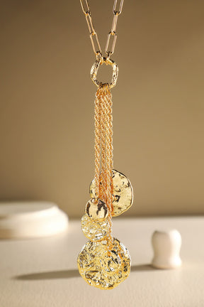 Necklace With Tassel And Metal Accents - N072GO