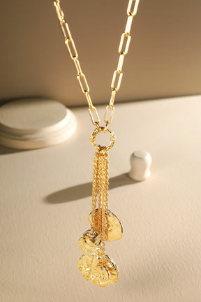 Necklace With Tassel And Metal Accents - N072GO