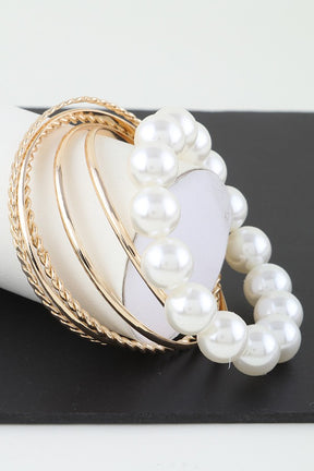 Gold Multi Pearl N Twist Bracelet - B026GO