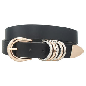 Stacked Mixed D Ring U Buckle Belt BE001 (3 Colors)