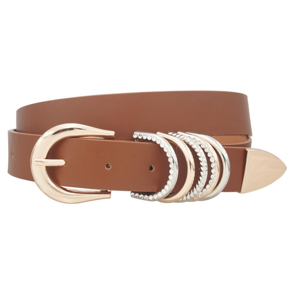 Stacked Mixed D Ring U Buckle Belt BE001 (3 Colors)