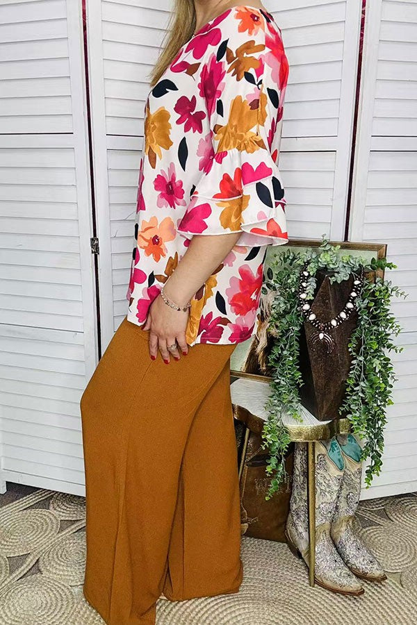 Bloom Mood Ruffle Sleeve Top T11273MU