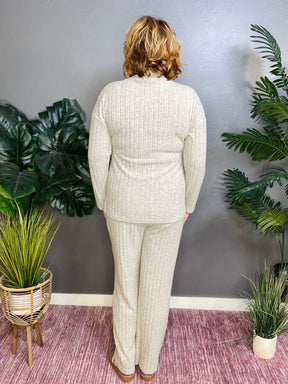 Sweetly Snug Ribbed Turtleneck Top and Pant Set (4 Colors)