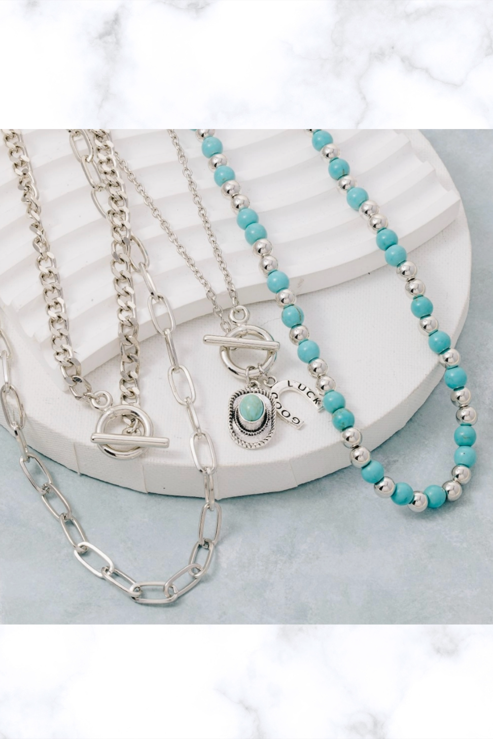 Turquoise Charm Layered Necklace - N115TU