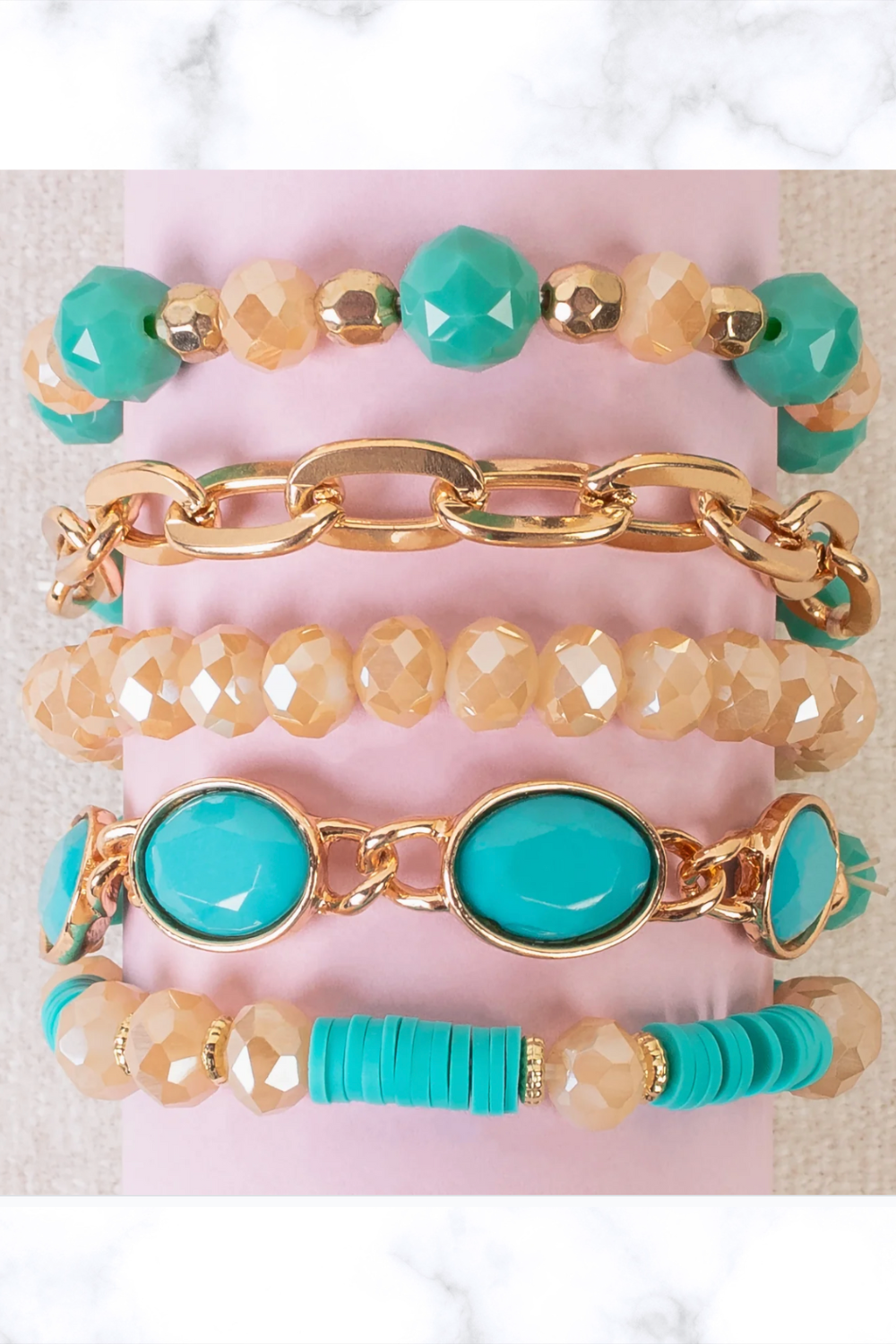 Crystal Turquoise Stacked Bracelet - B059TU