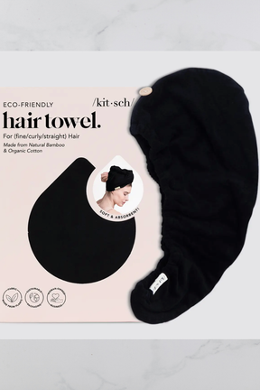 Quick Dry Hair Towel - Eco Black